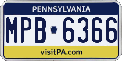 PA license plate MPB6366