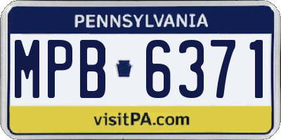 PA license plate MPB6371