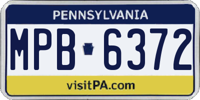 PA license plate MPB6372