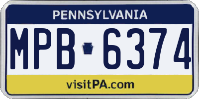 PA license plate MPB6374