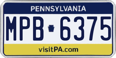 PA license plate MPB6375