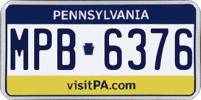 PA license plate MPB6376