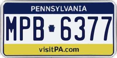 PA license plate MPB6377
