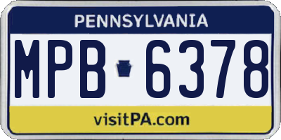 PA license plate MPB6378