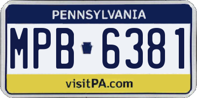 PA license plate MPB6381