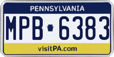 PA license plate MPB6383