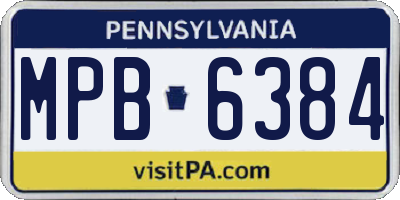PA license plate MPB6384