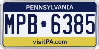 PA license plate MPB6385