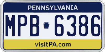 PA license plate MPB6386