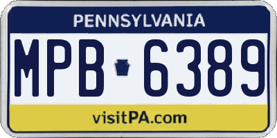 PA license plate MPB6389