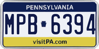 PA license plate MPB6394