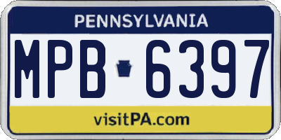 PA license plate MPB6397
