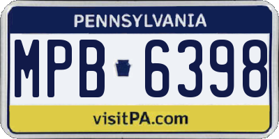 PA license plate MPB6398