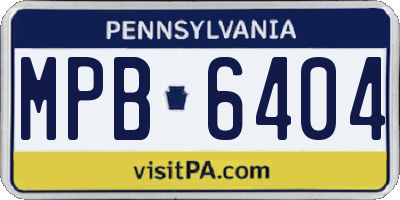 PA license plate MPB6404