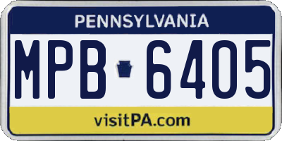 PA license plate MPB6405