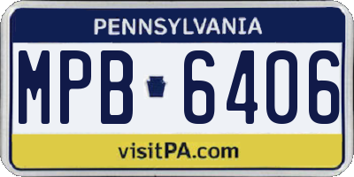 PA license plate MPB6406