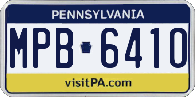 PA license plate MPB6410