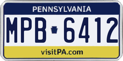 PA license plate MPB6412
