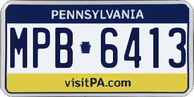 PA license plate MPB6413