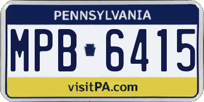 PA license plate MPB6415