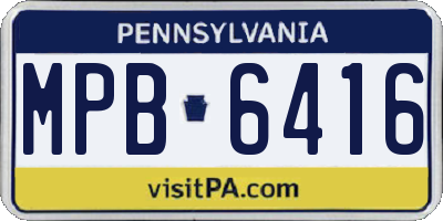 PA license plate MPB6416