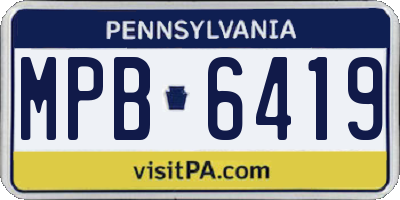 PA license plate MPB6419