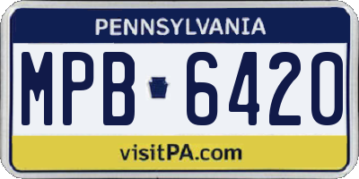 PA license plate MPB6420