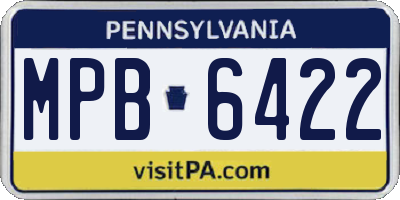 PA license plate MPB6422