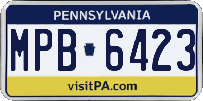 PA license plate MPB6423