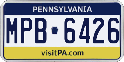 PA license plate MPB6426
