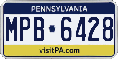 PA license plate MPB6428