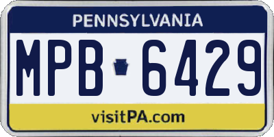 PA license plate MPB6429