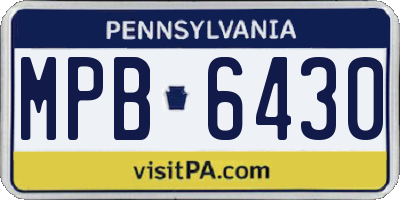 PA license plate MPB6430