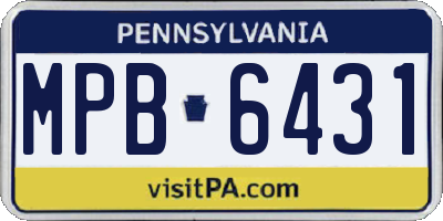 PA license plate MPB6431