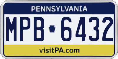 PA license plate MPB6432