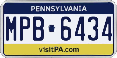 PA license plate MPB6434
