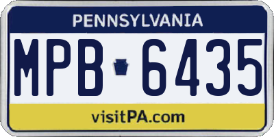 PA license plate MPB6435
