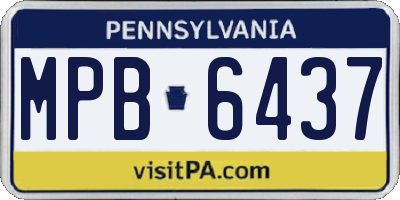 PA license plate MPB6437
