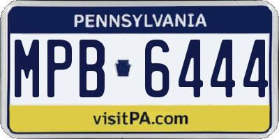 PA license plate MPB6444