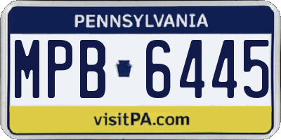 PA license plate MPB6445