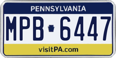 PA license plate MPB6447