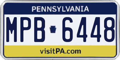 PA license plate MPB6448