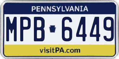 PA license plate MPB6449