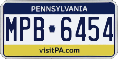 PA license plate MPB6454
