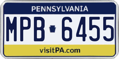 PA license plate MPB6455