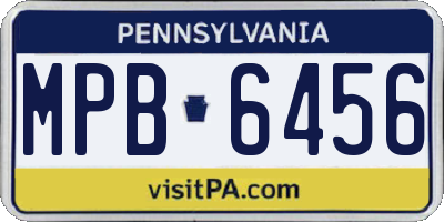 PA license plate MPB6456