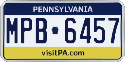 PA license plate MPB6457