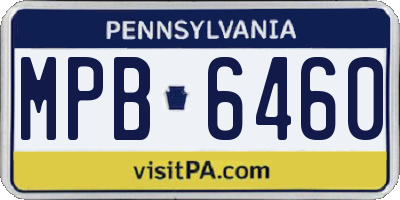 PA license plate MPB6460