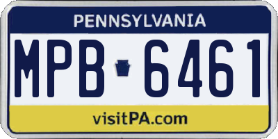 PA license plate MPB6461
