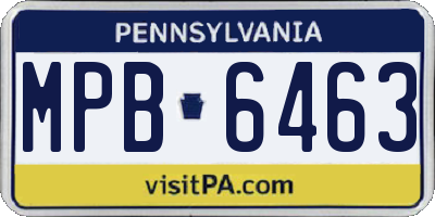 PA license plate MPB6463